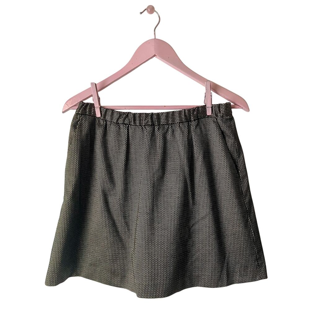 Madewell Black & Gold Geometric Metallic Jacquard Mini Skirt Pockets
